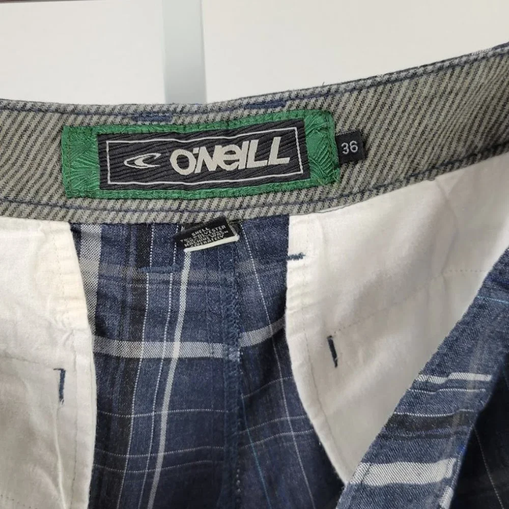 O'NEILL triumph flat front shorts charcoal blue Sz 36